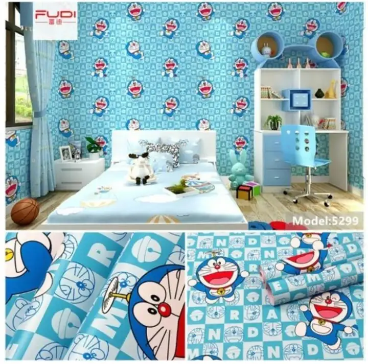 Wallpaper Dinding Doraemon Kotak 45 Cm X 10 M Lazada Indonesia