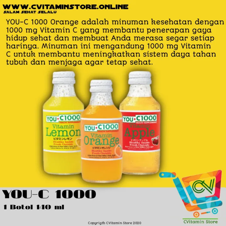 You C1000 Minuman Vitamin C 140 Ml Orange Lemon Apple Cvitamin Store Ready Stock Lazada Indonesia
