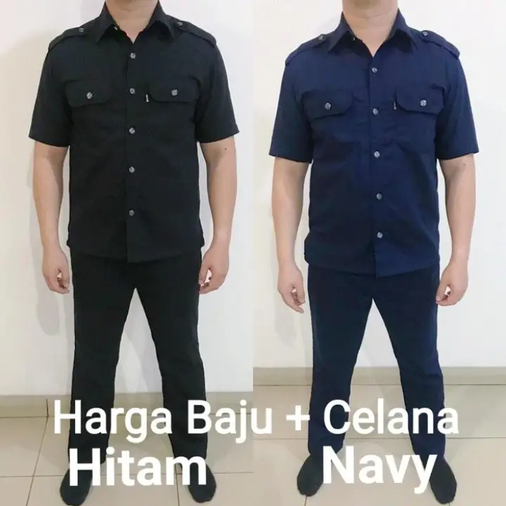 Seragam Setelan Safari Lengan Pendek Baju Security Lengan Pendek Safari Lazada Indonesia