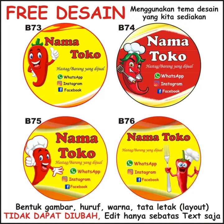 Tema Cabe Pedas Stiker Produk Stiker Kemasan Stiker Kosmetik Stiker Botol Stiker Makanan Lazada Indonesia