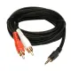 Kabel Audio Aux 3.5mm To 2 RCA AV 3 Meter Speaker Audio To RCA 3M Gold. 