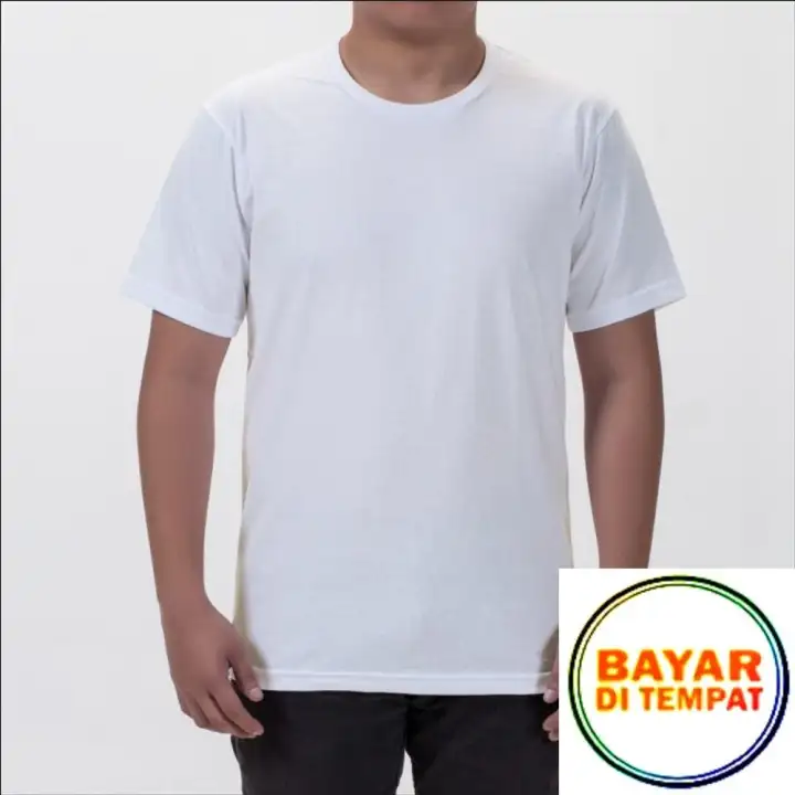 Kaos oblong putih polos kaos DISTRO Bandung kaos o neck T shirt 