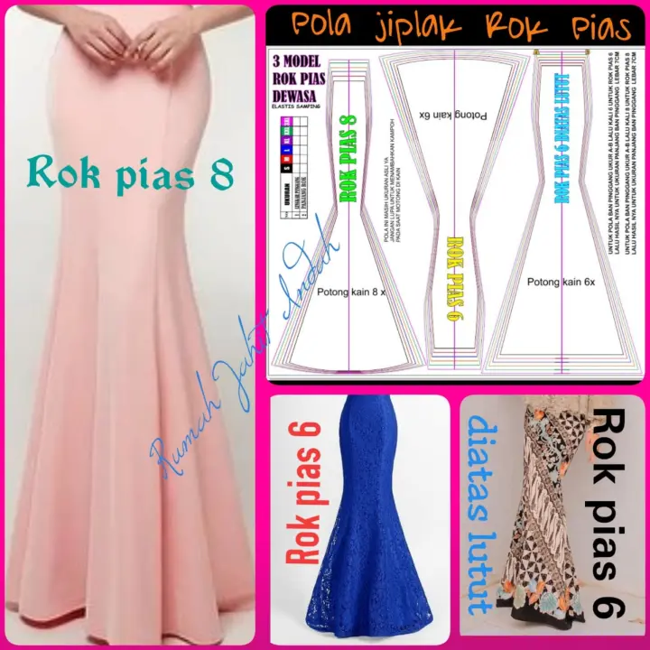 Pola Jiplak Pola Instan Pola Baju Rok Dewasa Pias Lazada Indonesia