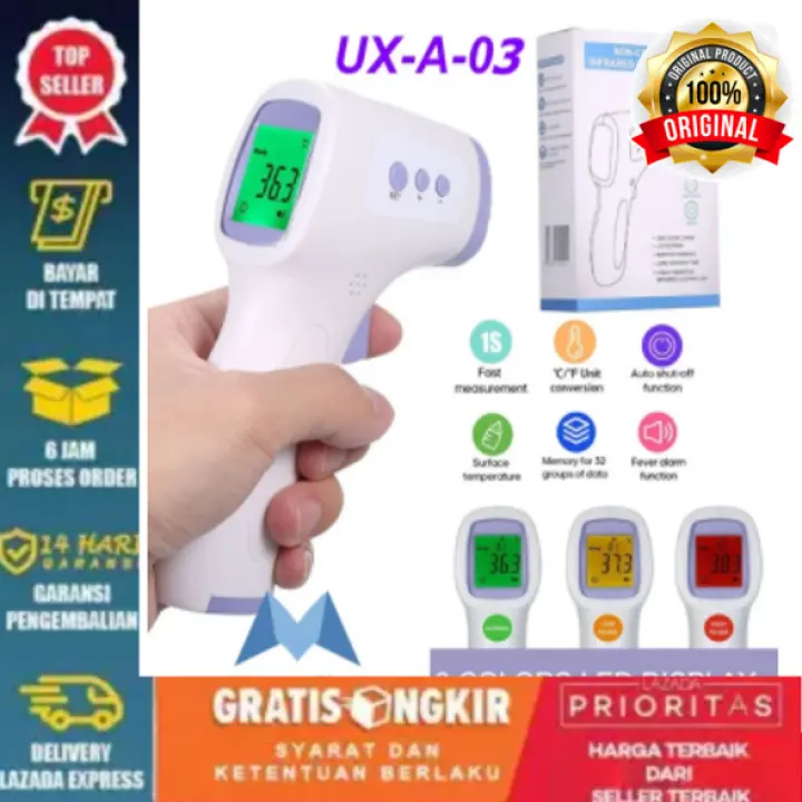 Bisa Free Baterai Alat Pengukur Suhu Cek Suhu Tubuh Pendeteksi Panas Suhu Tubuh Termometer Termo Termogun Thermometer Digital Termometer Digital Thermogun Thermometer Gun Thermometer Suhu Badan Tipe Ux A 03 Tampilan 3