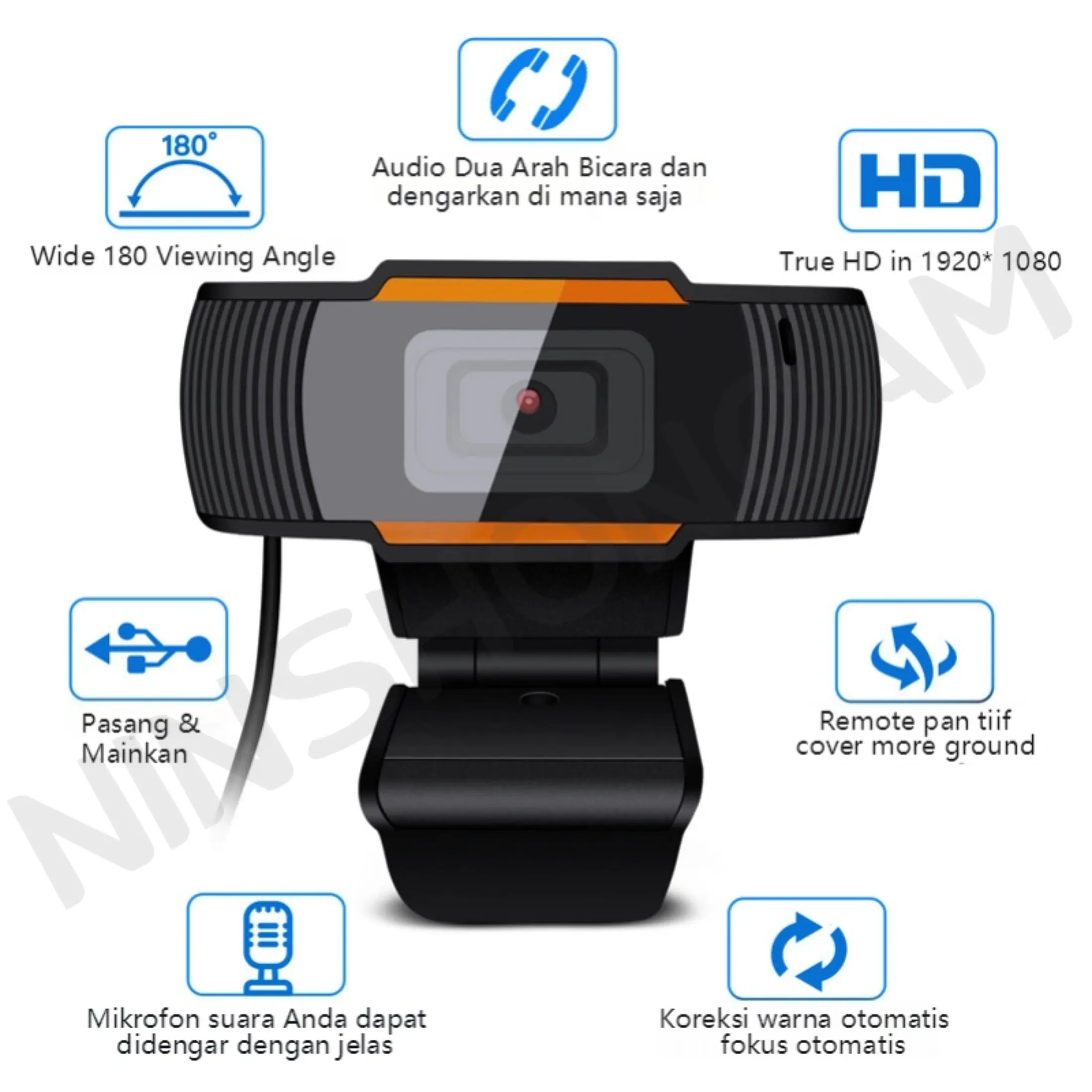 Webcam Hd 720p 1080p Autofocus Camera Pc Desktop Portable Laptop Build In Mic Lazada Indonesia