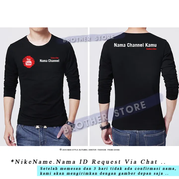 Kaos Distro Youtube Lengan Panjang Free Topi Costum Name Kaos Channel Youtube Kaos Youtuber Youtube Splash Black Quality Premium Lazada Indonesia