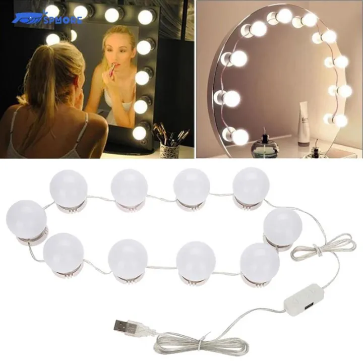 Strip Lampu Cermin Mirror Lights Vanity Light Make Up Led Lamp Kit Makeup Up Mirror Led Light Lamp Kit Makeup, Vanity Dressing Table With Light Up Mirror