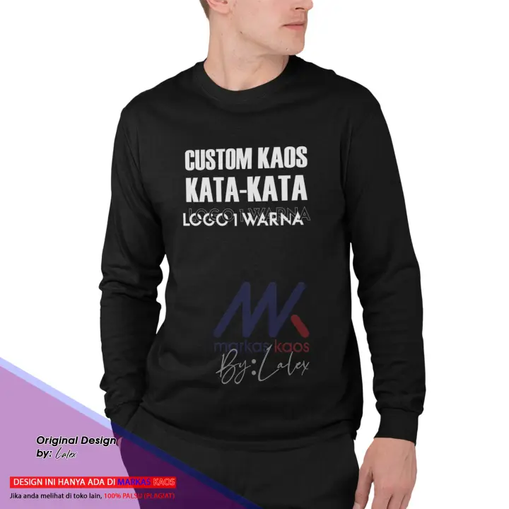 Markas Kaos Request Nama Atau Gambar Suka Suka Baju Kaos Nama Sendiri Sablon Kaos Nama Sendiri Kaos Cutome Kaos Lengan Panjang Kaos Distro Long Sleeve Lazada Indonesia