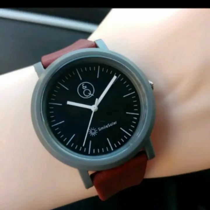 Jam Tangan Pria Q Q Qnq Smile Solar Rubber Strap By Hargajam Cowok Cokelat C7d9 Jam Tangan