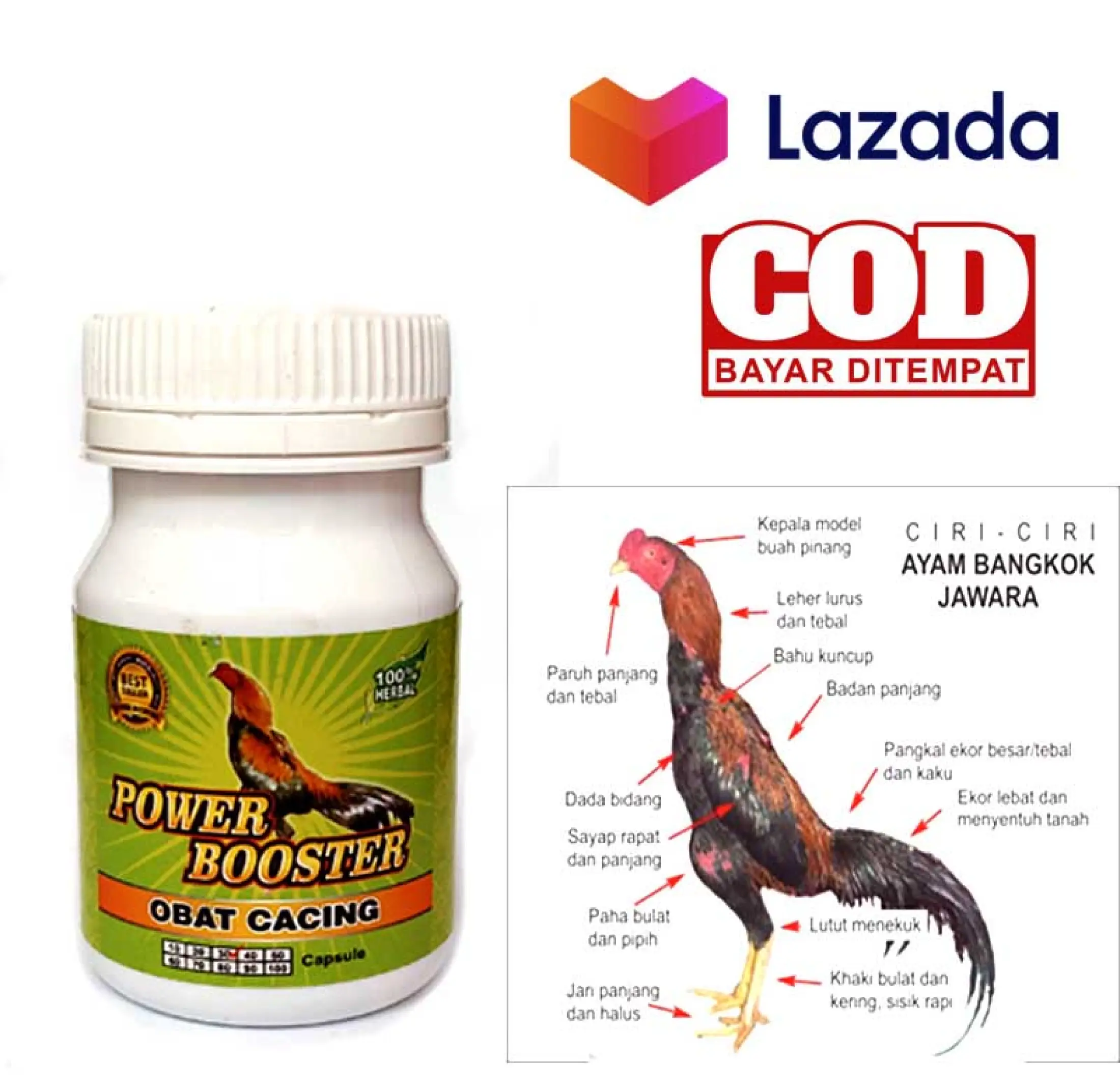 Power Booster Obat Cacing Ampuh Mengatasi Ayam Cacingan Tanpa Membuat Lemas 100 Herbal Lazada Indonesia