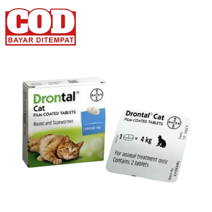 Drontal Obat Cacing Kucing Tablet 100% Ampuh!!! Drontal Cat Tables 