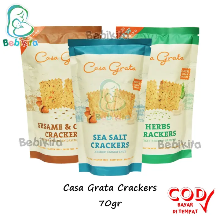 Casa Grata Crackers 70gr Camilan Kreker Sehat Rendah Kalori Bebas Gula Lazada Indonesia