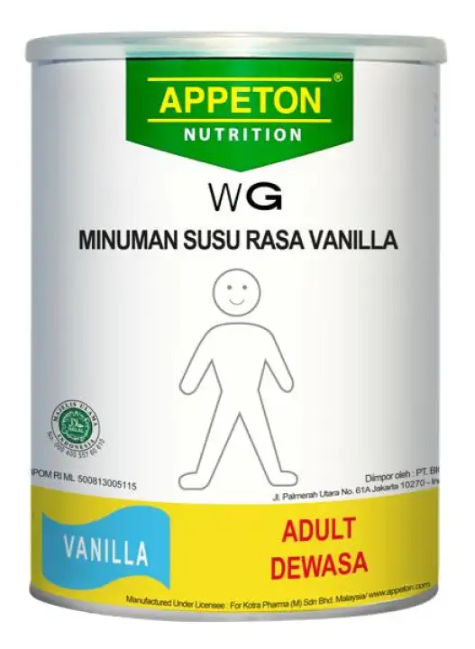 Appeton Weight Gain Susu Rasa Vanilla Dewasa 450 Gram Adults Vanilla Lazada Indonesia