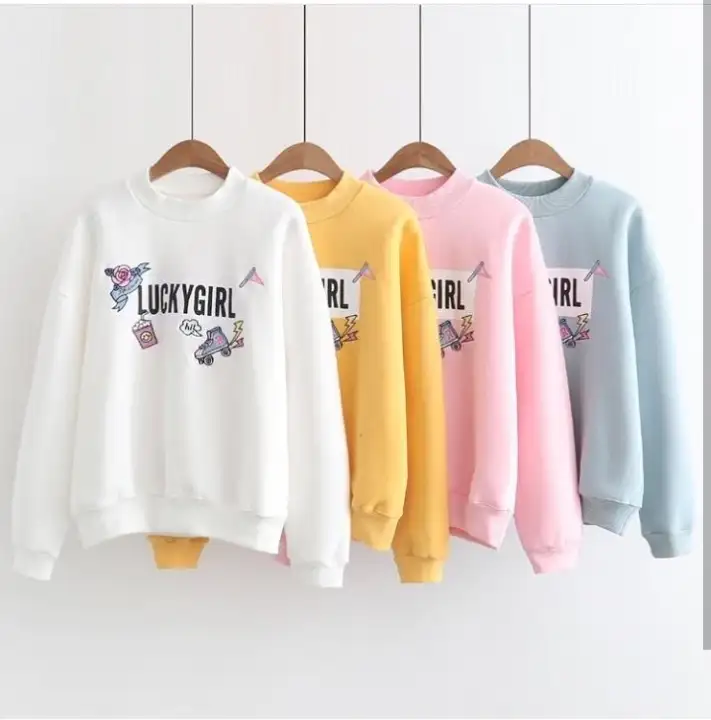 Newone Shop Sweater Lucky Girl Sweater Wanita Baju Lengan Panjang Wanita Atasan Wanita Terbaru Pakaian Wanita Sfx Lazada Indonesia