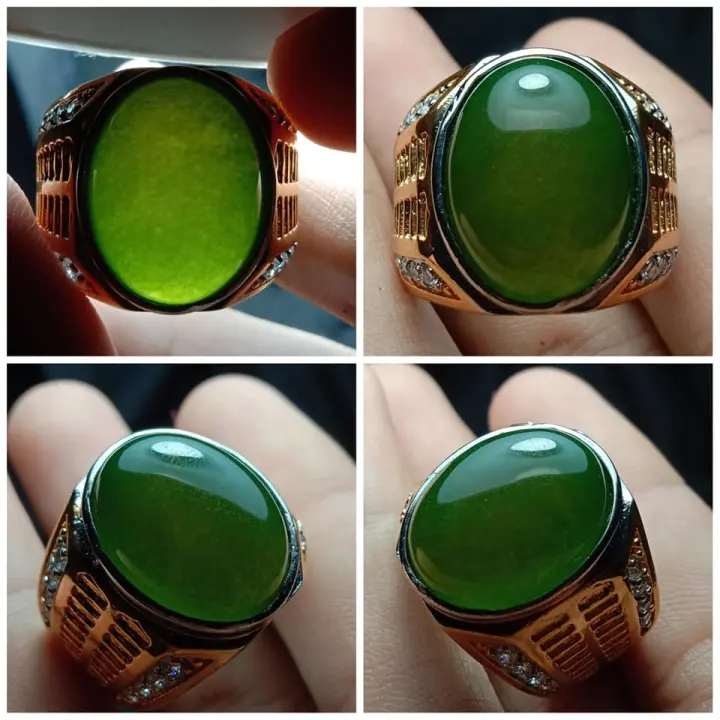 Batu Cincin Akik Giok Hijau Serat Lumut Lazada Indonesia