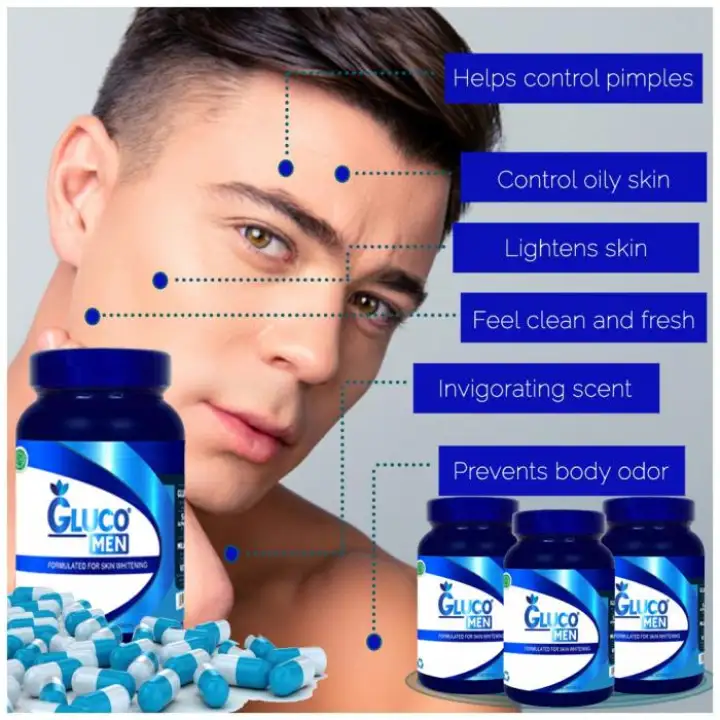 Glucomen 100 Original Suplemen Pemutih Badan Dan Wajah Pria Bpom 100 Original Pemutih Badan Pria Dan Wanita Lazada Indonesia