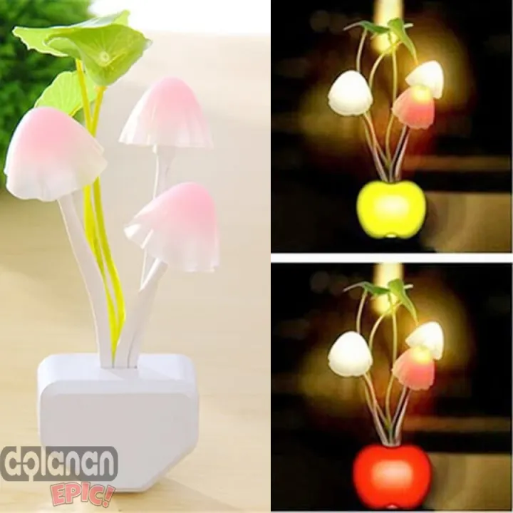 Otomatis Nyala Saat Gelap Lampu Hias Kamar Tidur Lampu Tumblr Jamur Avatar Led Sensor Cahaya Lampu Led Avatar Mushroom Lampu Karakter Lampu Dinding Tempel Kamar Tidur Proyektor Led Sensor Cahaya