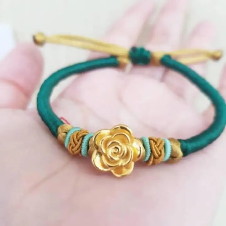 Gelang Emas Hongkong Hk 24Karat Mawar 0500Gr Tali China Sutra | Lazada  Indonesia