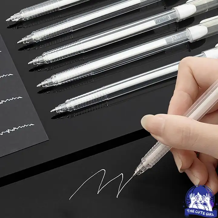 Pulpen tinta Putih  White Gel Ink Pen 0.5mm-  Stazionario