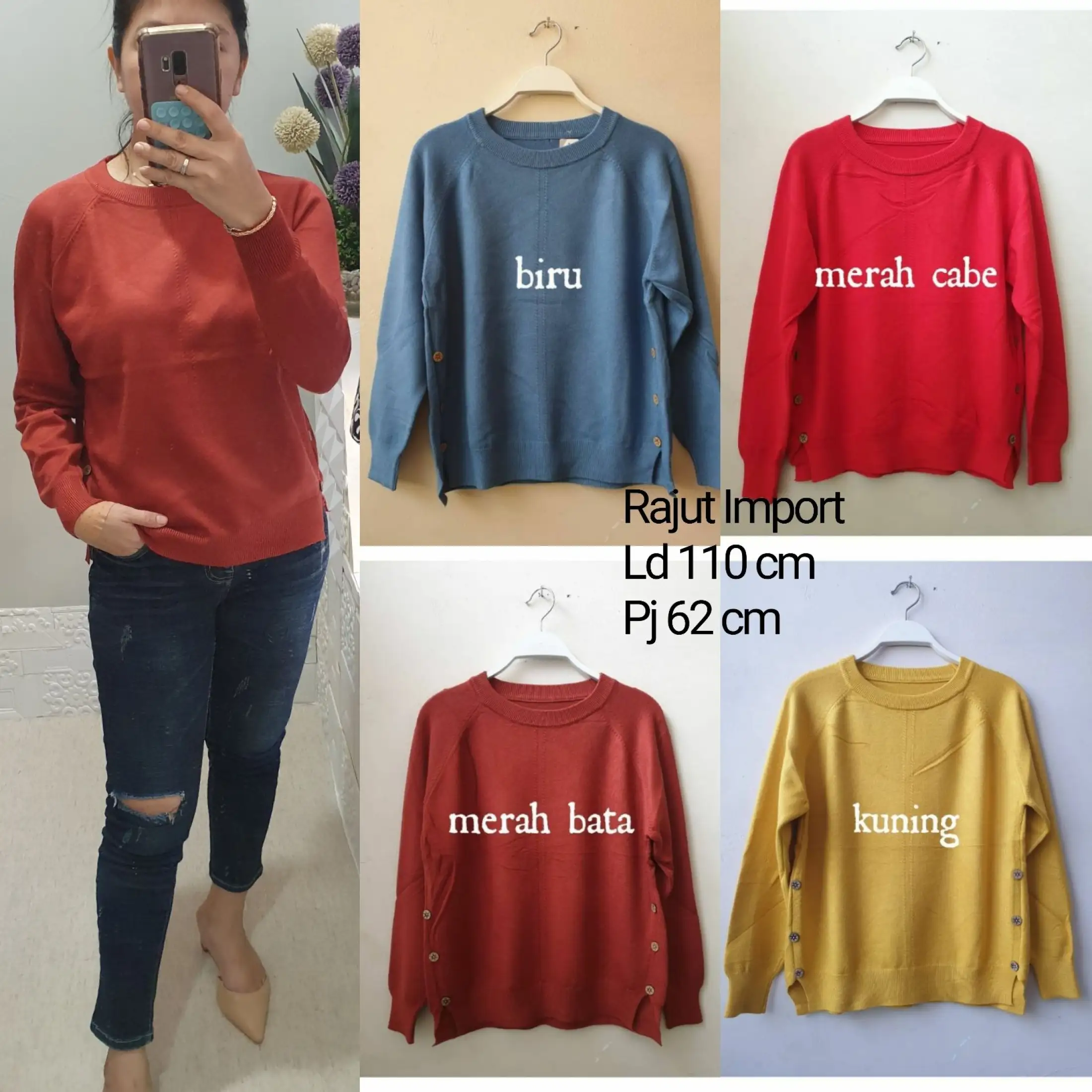 Chabishop Bl142a Baju Atasan Rajut Import Wanita Terbaru Lengan Panjang Sweater Import Murah Kekinian Atasan Rajut Wanita Lazada Indonesia