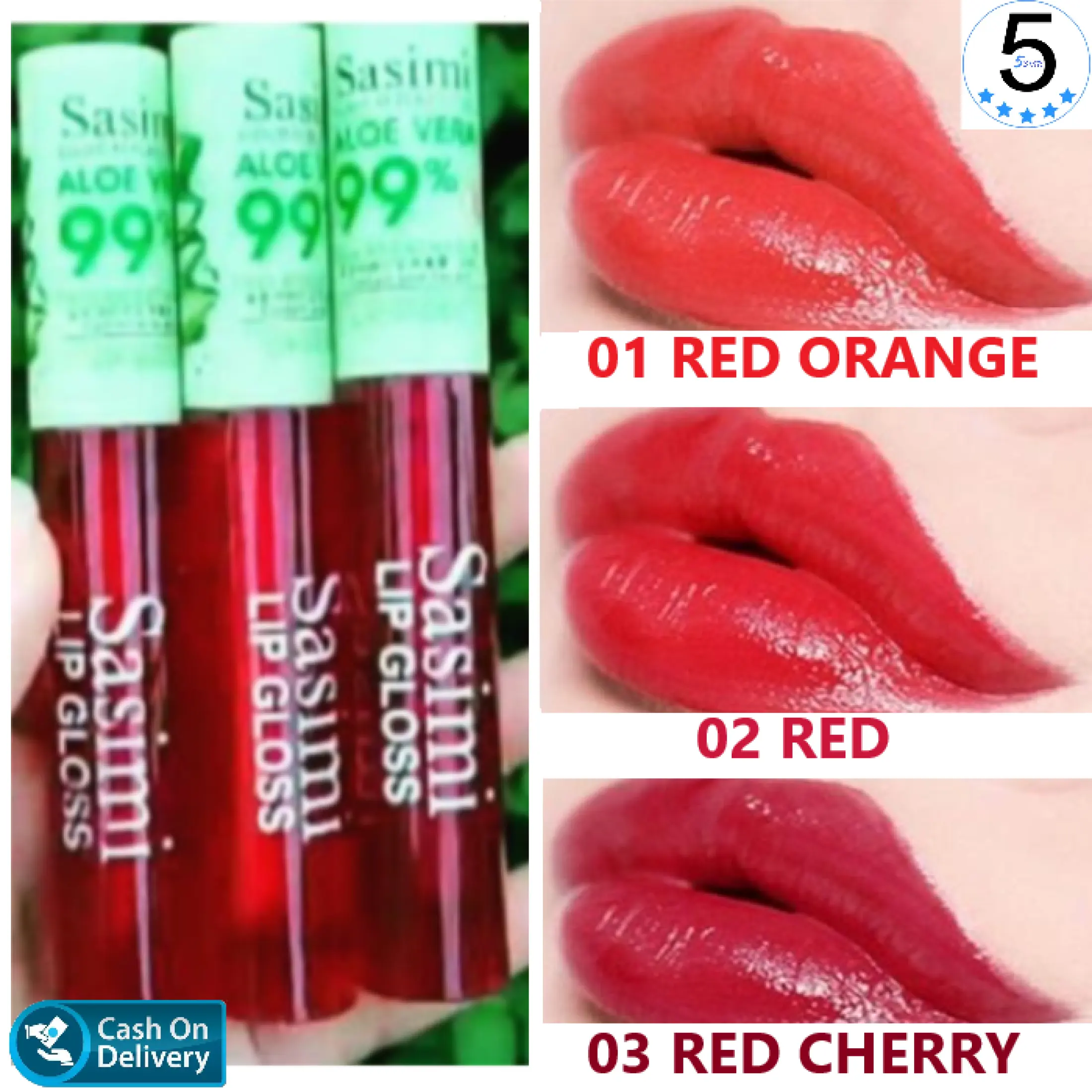 Sasimi Liptint Aloevera Lip Gloss Lip Tint Aloe Vera 99 Original Lengkap 3 Macam Warna Lazada Indonesia