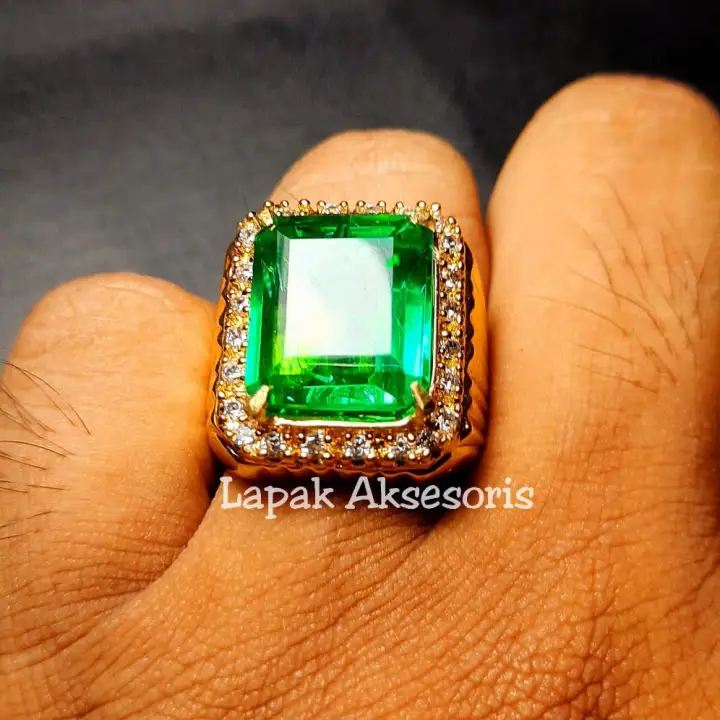Cincin Batu Zamrud Colombia Asli Chatam Super Mewah Emerald Beryl Lazada Indonesia
