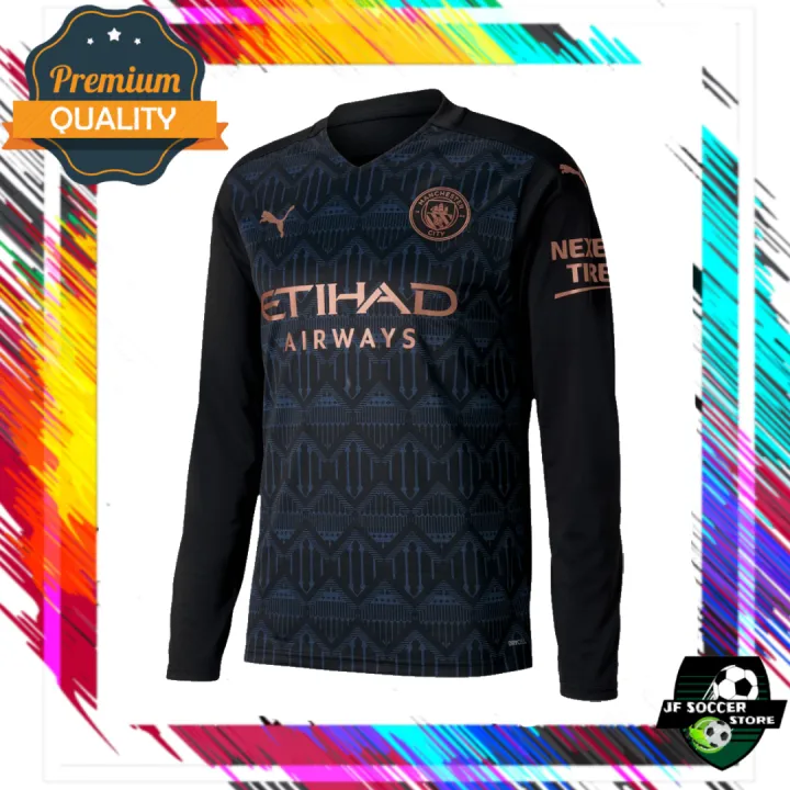 Jersey Bola Manchester City Away Long Sleeve 2020 2021 Gradeori Baju Sepak Bola Lengan Panjang Manchester City Away Terbaru Lazada Indonesia