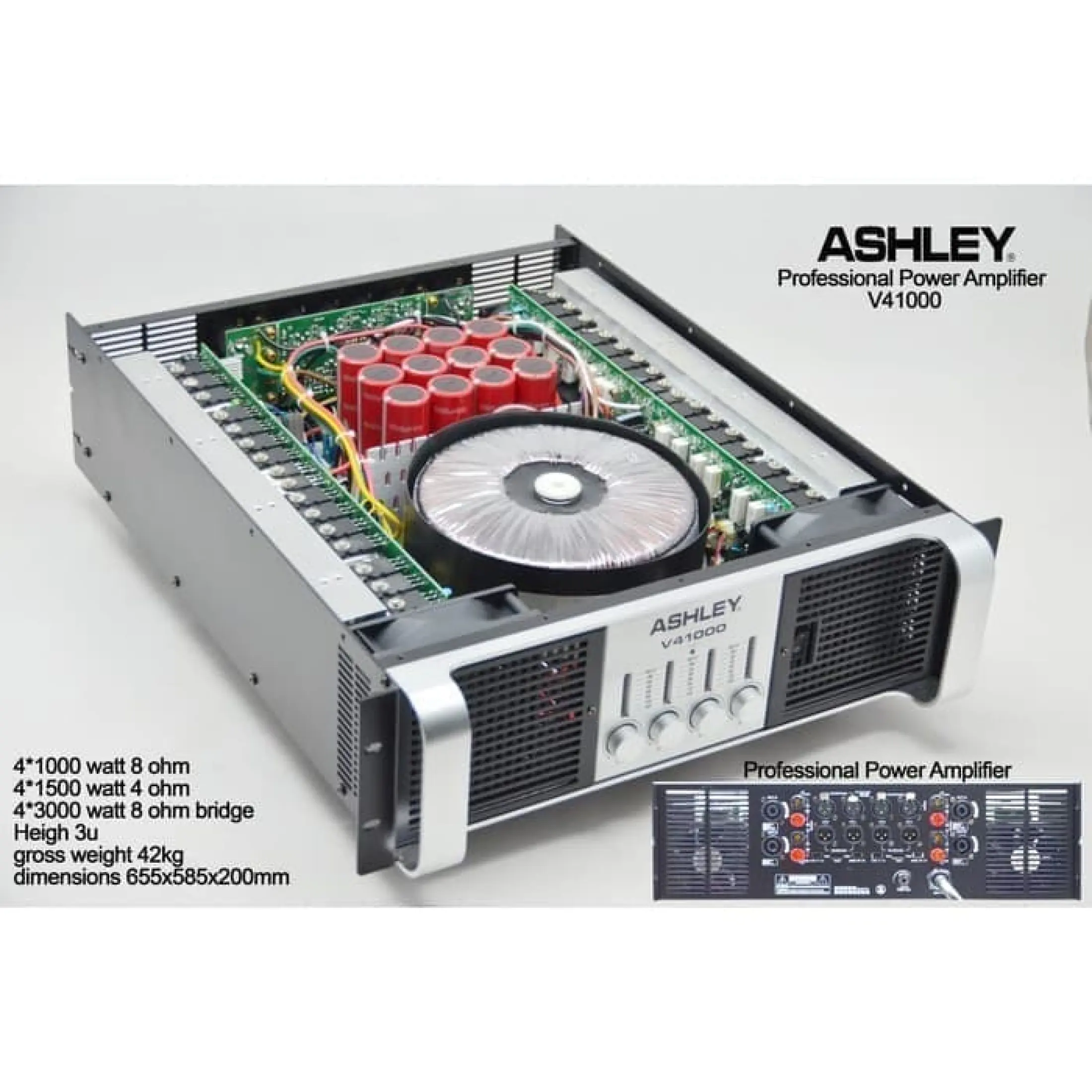 Power Ampli Amplifier Ashley V41000 V 41000 Untuk 4 Buah Biji Speaker Subwoofer 18 Inchi Lazada Indonesia