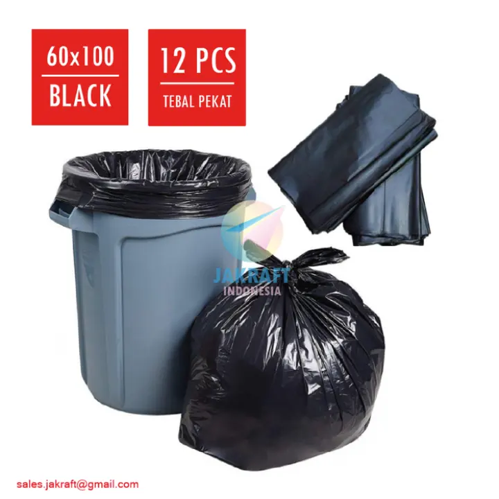 Turun Harga Kantong Plastik Sampah Besar 60 X 100 Tebal Hitam Trash Bag Lazada Indonesia