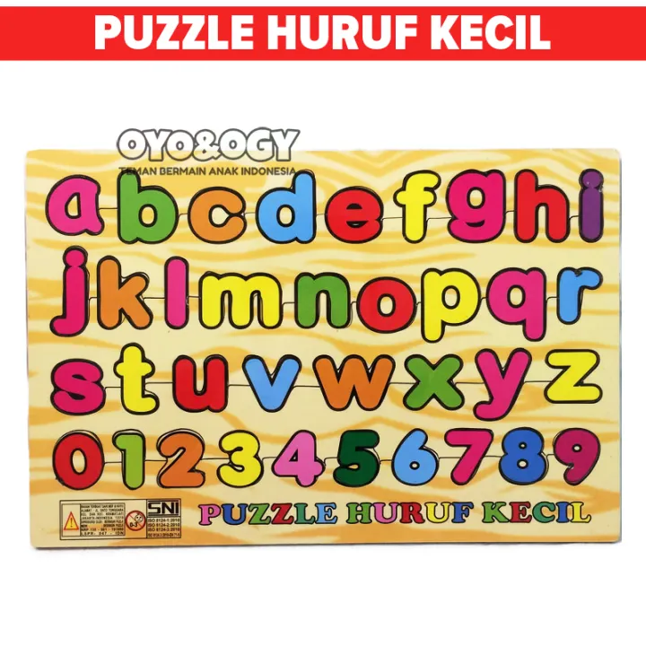 Mainan Edukasi Anak Puzzle Kayu Abjad Huruf Kecil Angka Number Abc 123 Lazada Indonesia