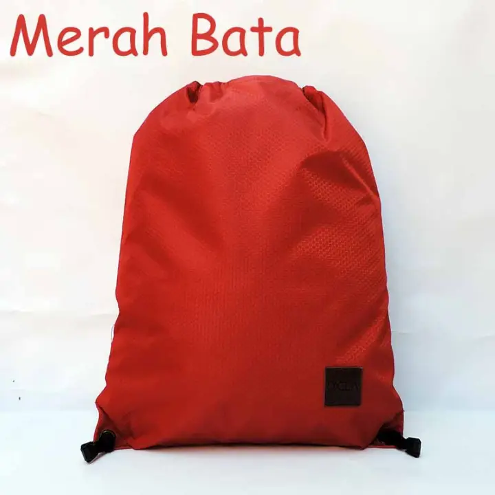 Bahan Tebal Tas Serut Anti Air String Bag Gym Sack Tas Sepatu Merah Bata Oxcla Lazada Indonesia