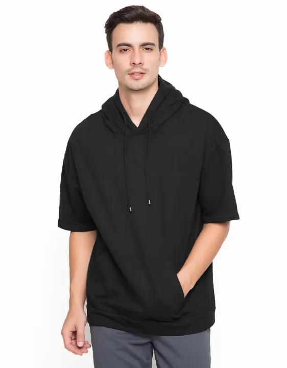 Jaket Hoodie Polos Lengan Pendek Hitam Short Sleeve Hoodie Black S M L Xl Xxl Jumbo Big Size Lazada Indonesia