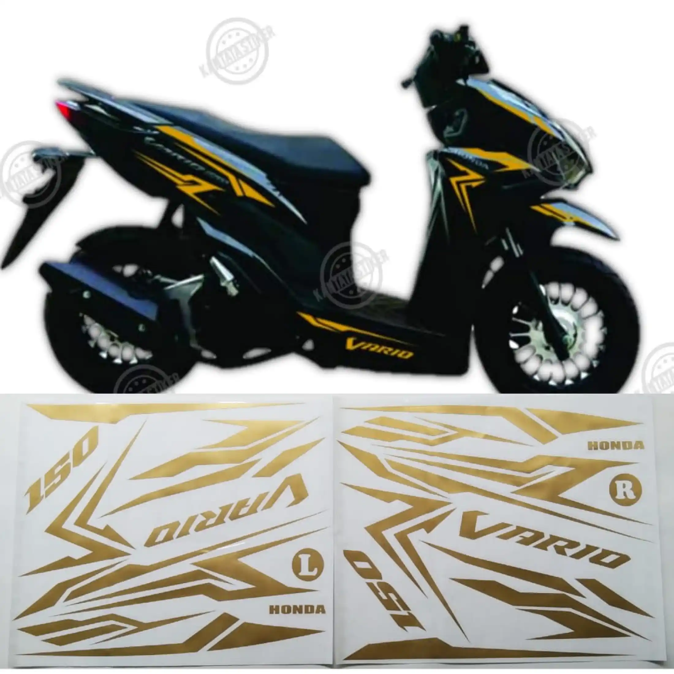 Striping Sticker Motor Cutting Polet Vario 125 150 LED New Warna Gold Muda Variasi Lazada Indonesia