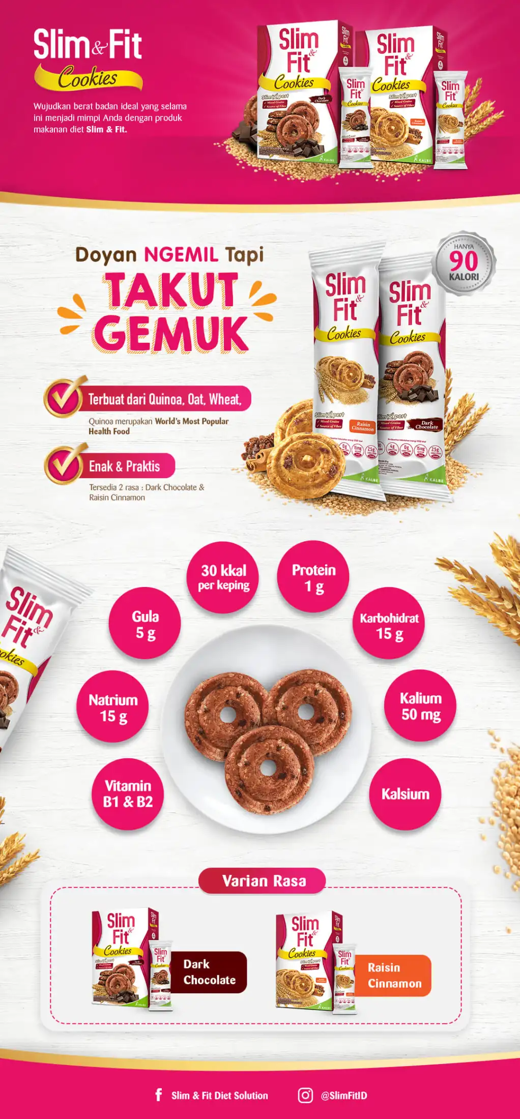 Slim Fit Cookies Chocolate Cemilan Rendah Kalori Untuk Diet Lazada Indonesia