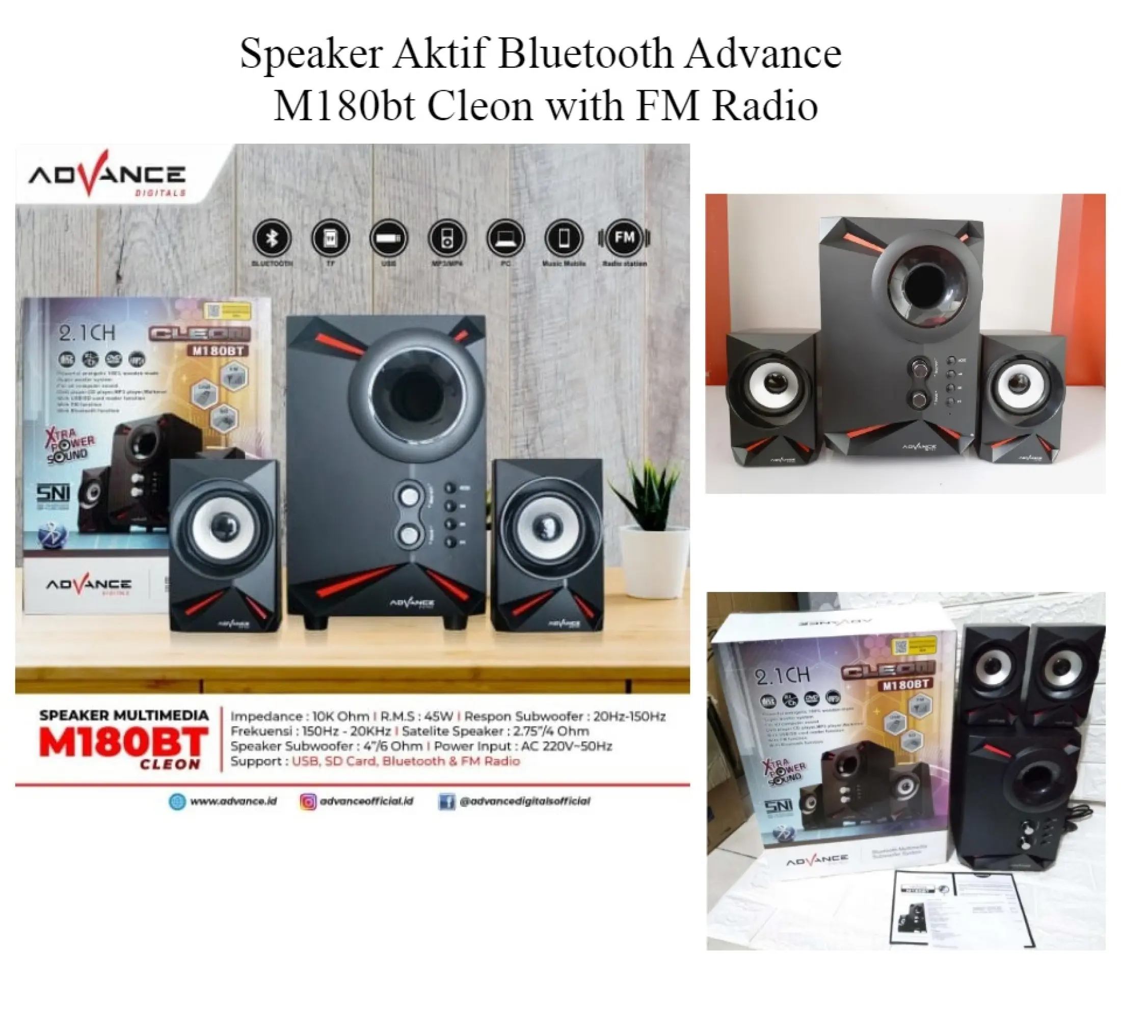 Speaker Aktif Bluetooth Advance M180bt Cleon With Fm Radio Speaker Bluetooth Super Bass Lazada Indonesia