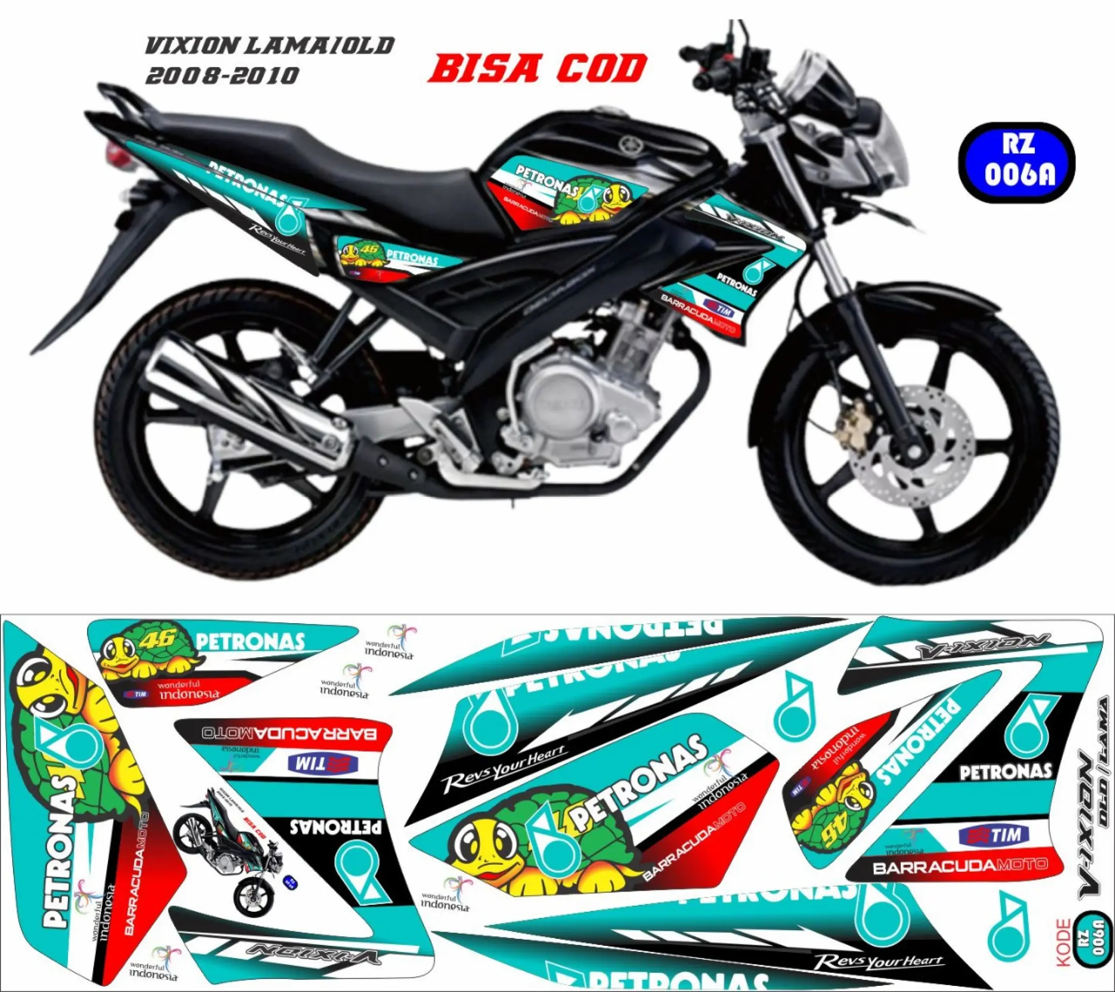 STIKER MOTOR VIXION OLD PETRONAS ROSSI 2008 2012 Lazada Indonesia