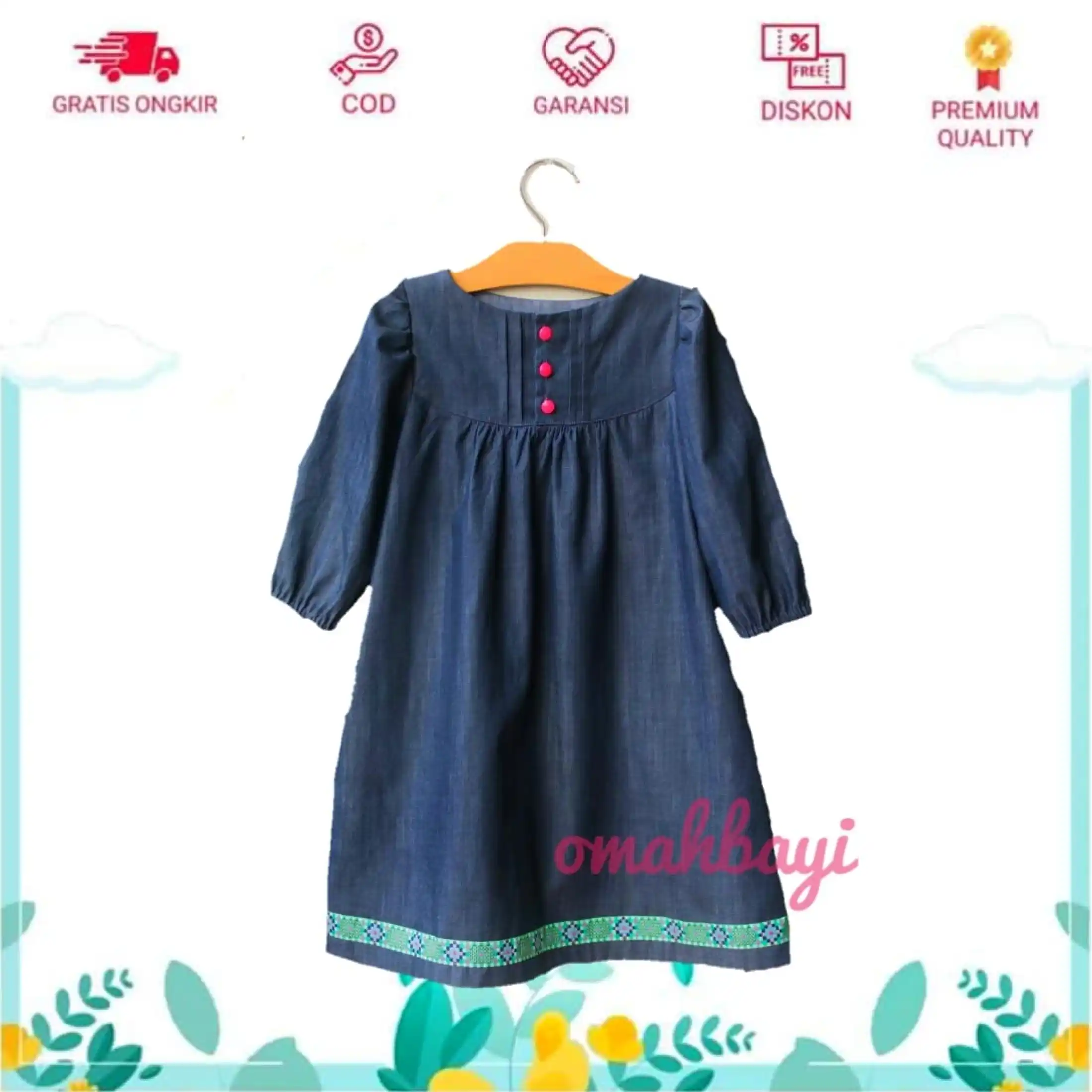 Zahra Denim Dress Anak Perempuan Cantik Lengan Panjang Bahan Jeans Usia 3 8 Tahun Lazada Indonesia