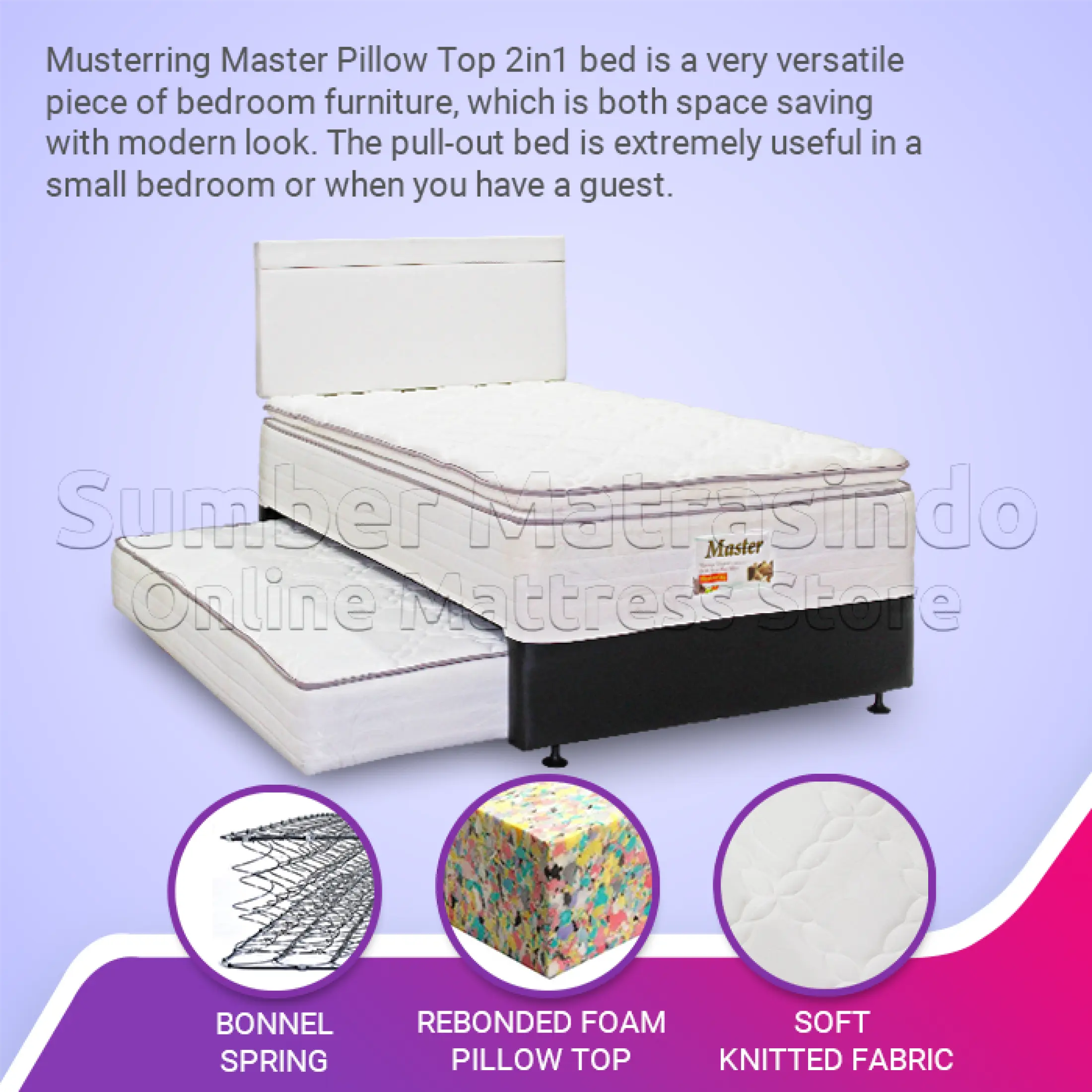 Musterring Spring Bed 2 In 1 Master Pillow Top 90x200 Cm Full Set Sandaran Chicago Lazada Indonesia