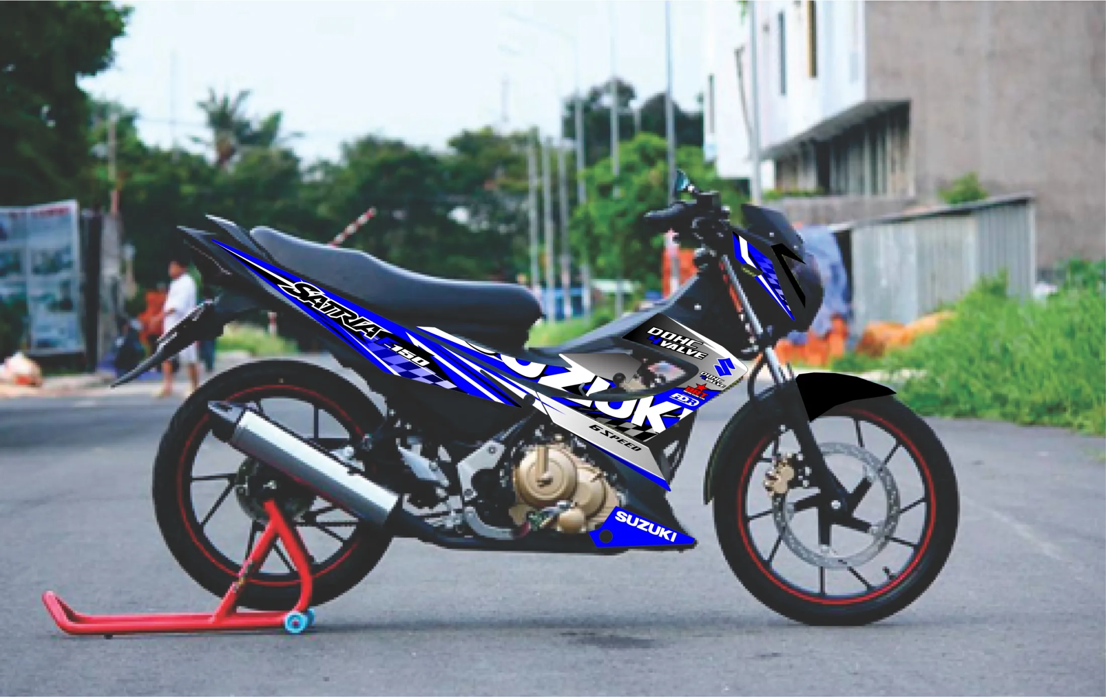 STRIPING STICKER MOTOR SATRIA FU FL 150 2014 2015 FULL VARIASI WARNA KEREN MURAH BAHAN GRAFTAC TAHAN SAMPAI 4 5 TAHUN KE DEPAN Lazada Indonesia