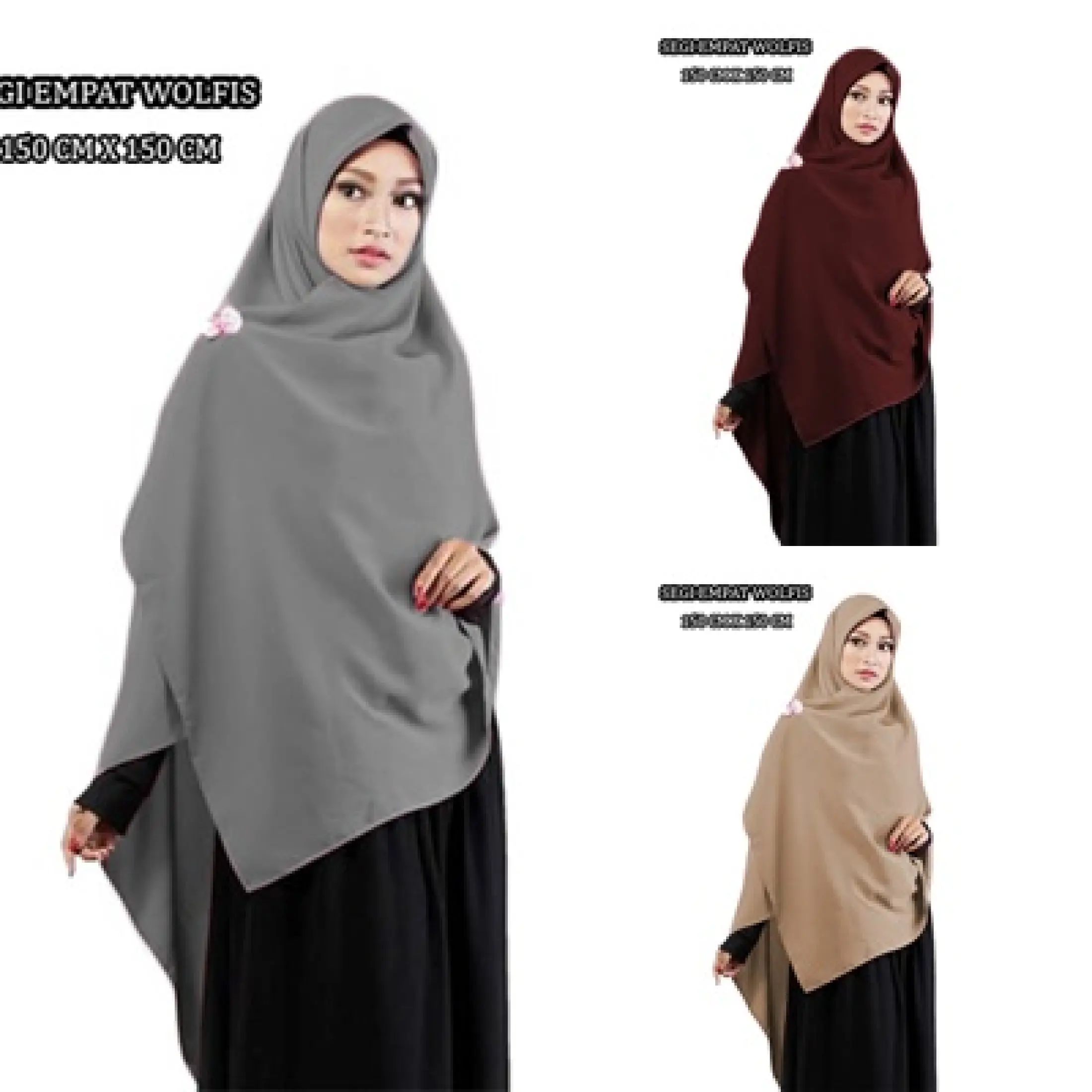 Segi Empat Syari Jumbo Wolfis 150 X 150 Cm Jilbab Wolpeace Grade A Harga Promo Hijab Segi 4 Kerudung Murah Meriah Hijab Lebaran Baru Lazada Indonesia