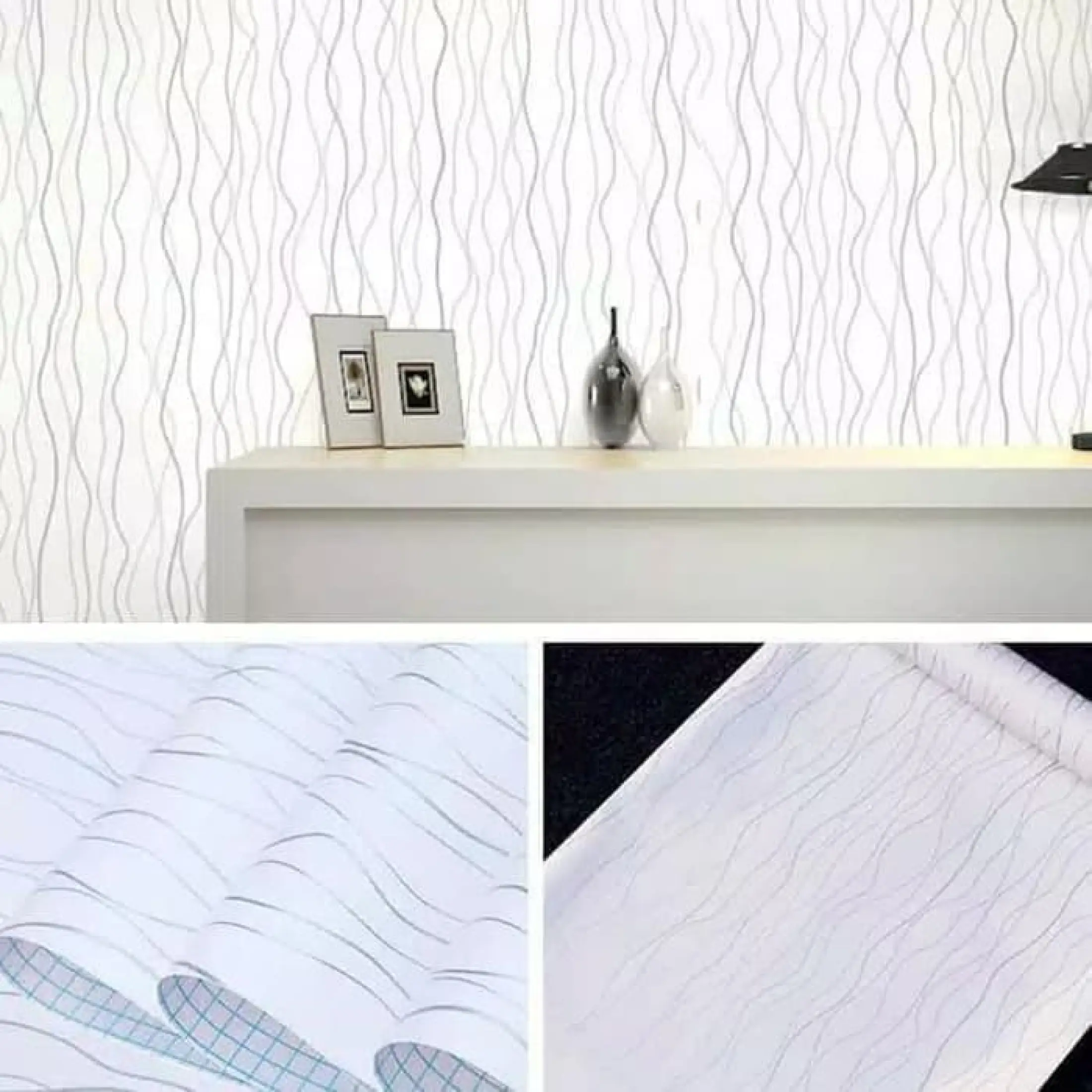 Wallpaper Dinding Garis Putih Silver 45cmx10m Lazada Indonesia