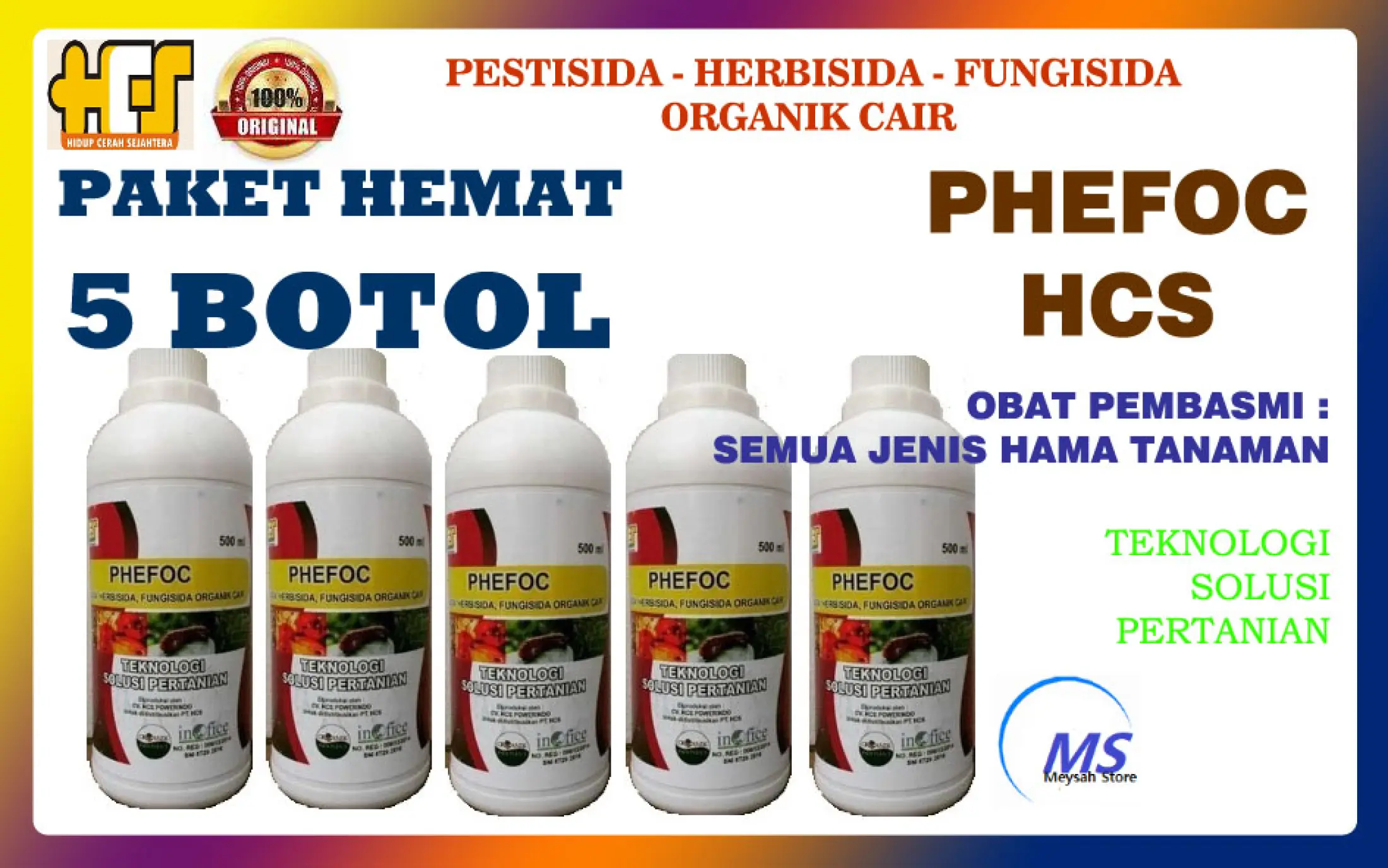 Murah Paket Hemat 5 Botol Phefoc Hcs Pestisida Organik Pembasmi Semua Jenis Hama Tanaman Lazada Indonesia