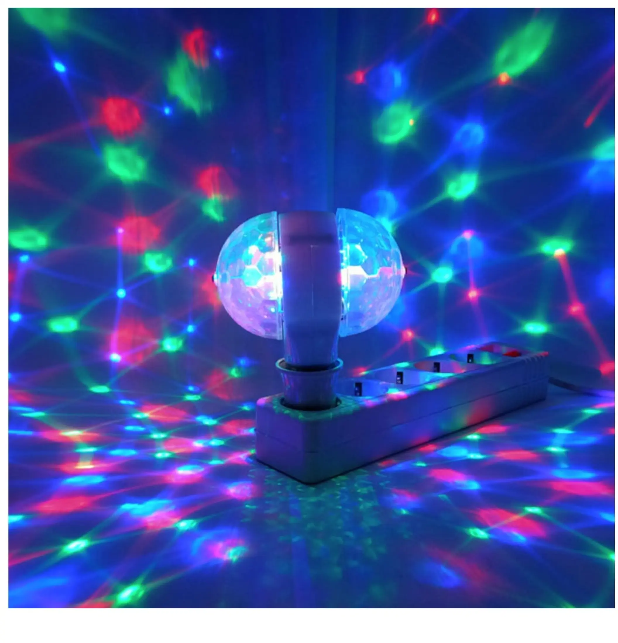 Lampu Disco Dua Sisi Lampu Hias Lampu Disko Kamar Lampu Disco Led 2 Sisi 2 Head 2 Kepala Full Color Rotating Lamp Party Light Led Led Mini Bohlam Disko Lampu