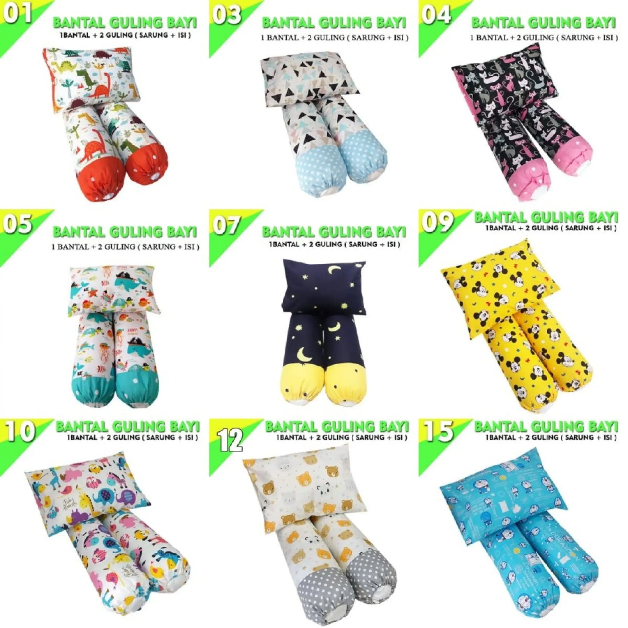 Paket Hemat 1 Bantal 2 Guling Bayi Sarung Isi Motif Lucu Bahan Halus Bantal Empuk Bahan Premium Bisa Cod Lazada Indonesia