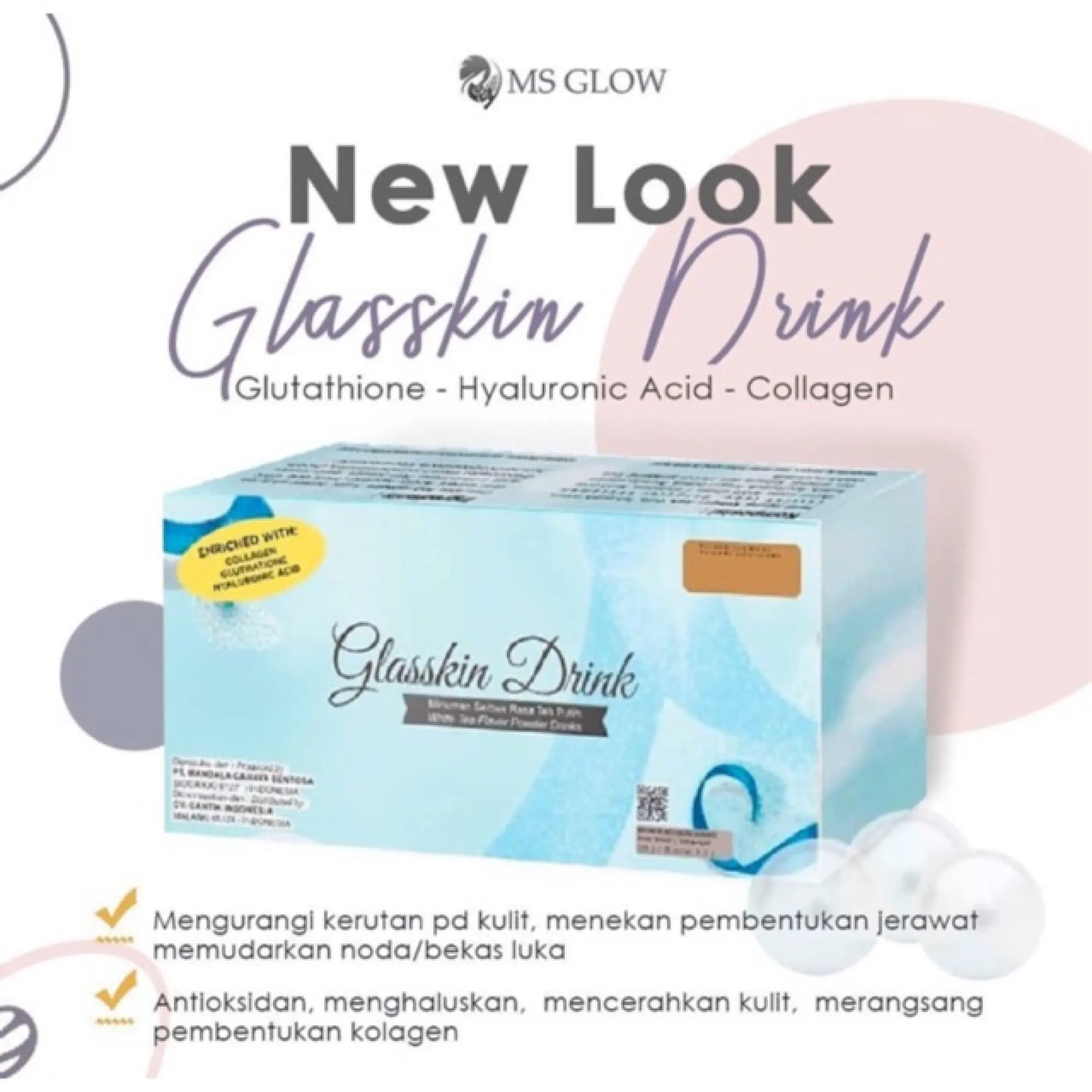 Ms Glow Glass Skin Drink Glutathione Collagen Drink Msglow Glassskin Minuman Kolagen Pemutih Badan Lazada Indonesia