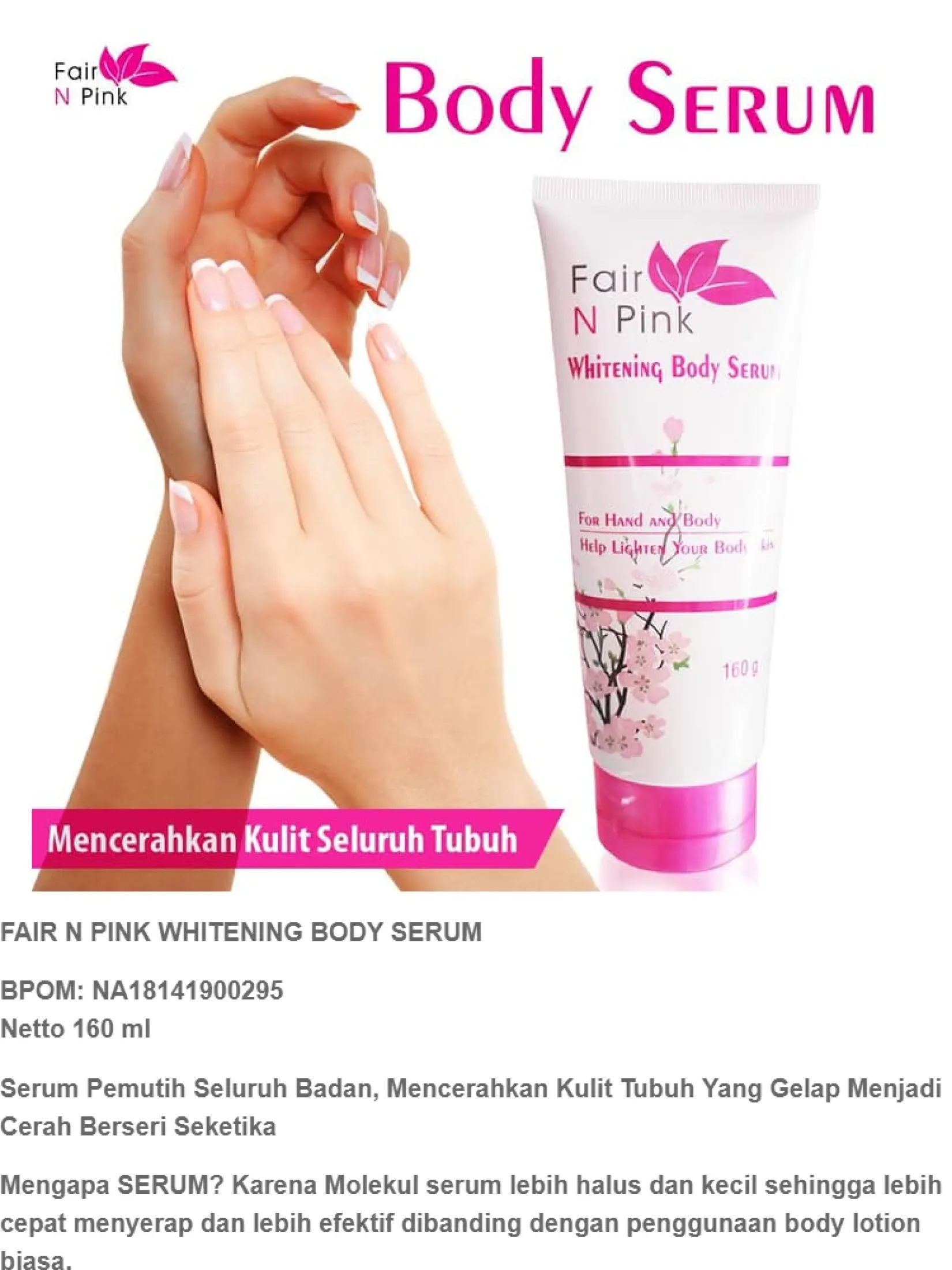 Cream Pemutih Kulit Permanen Fair N Pink Whitening Body Serum 160ml 100 Asli Original Bpom Body Lotion Pemutih Tubuh Krim Pemutih Badan Alami Lazada Indonesia Cream Pemutih Kulit Permanen Fair N Pink Whitening Body Serum 160ml 100 Asli Original Bpom Body Lotion Pemutih Tubuh Krim Pemutih Badan Alami Lazada Indonesia