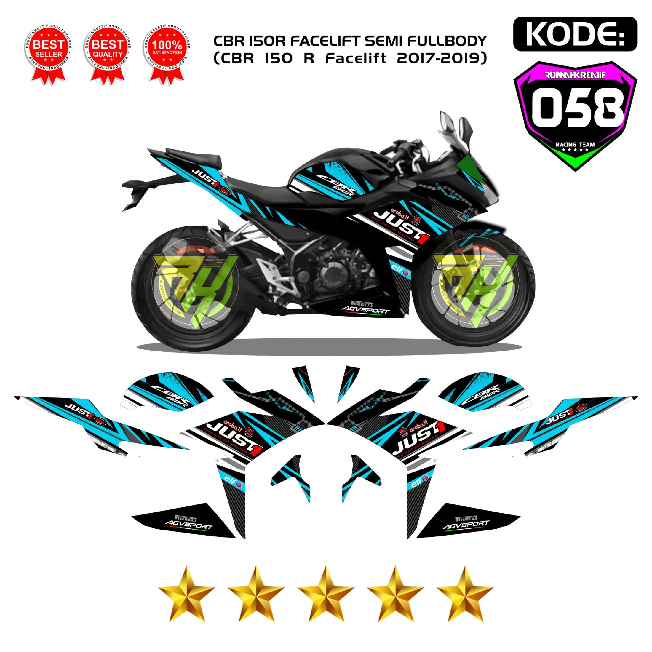 DECAL STIKER MOTOR CBR 150R FACELIFT 2017 18 SEMI CBR 150 R Facelift 2017 2019 Katalog 2 Lazada Indonesia