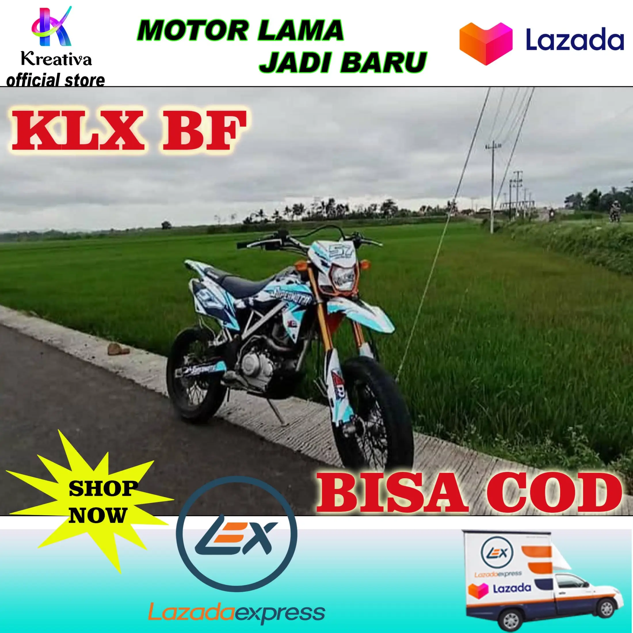 Decal Stiker Klx Bf Sticker Variasi Motor Kawasaki Modifikasi Supermoto Produk Kreativa Lazada Indonesia