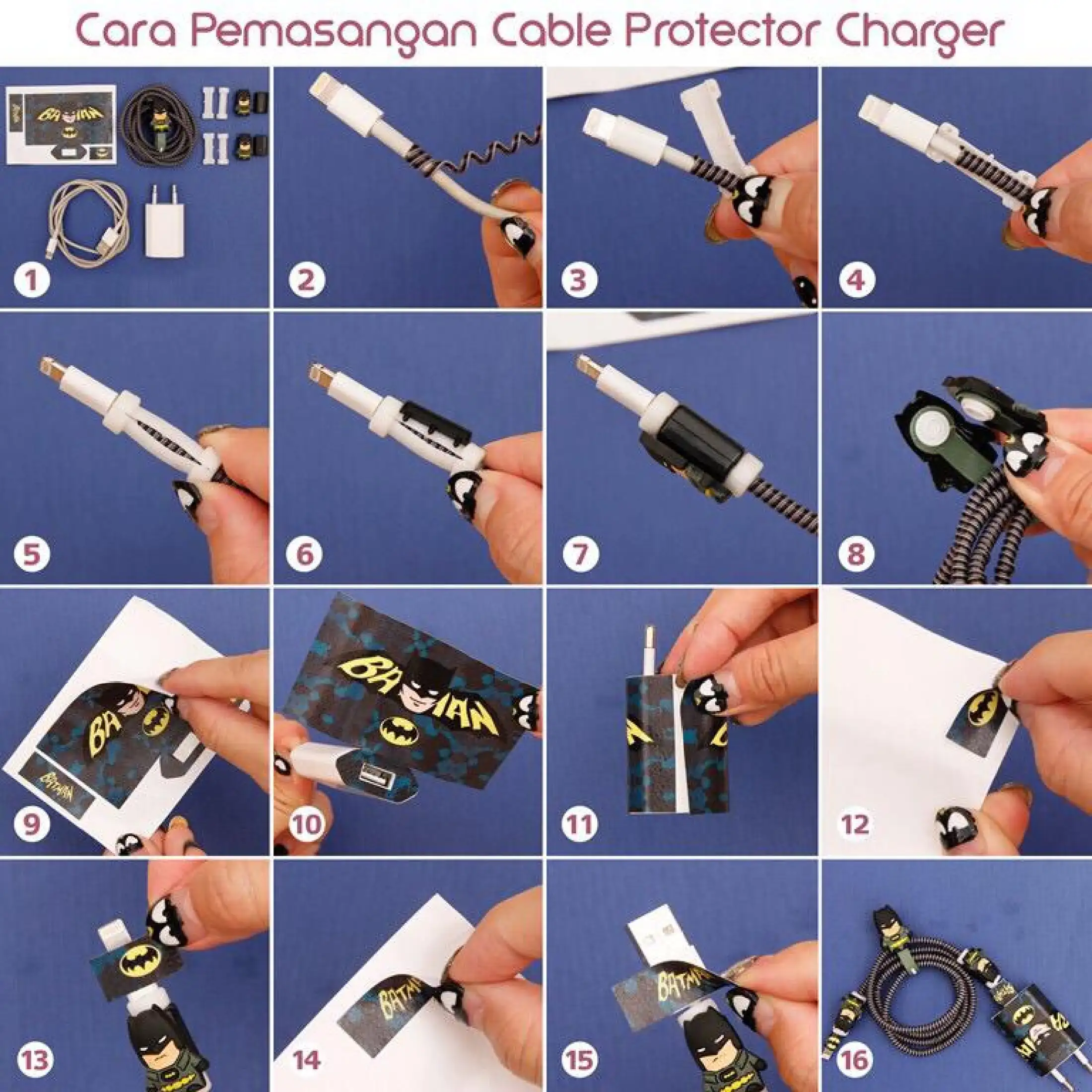 Kelontongunik - Cartoon - Paket Pelindung Kabel Spiral (Charger & Headset)/ Cable Protector Set (Compatible With Iphone & Android) | Lazada Indonesia