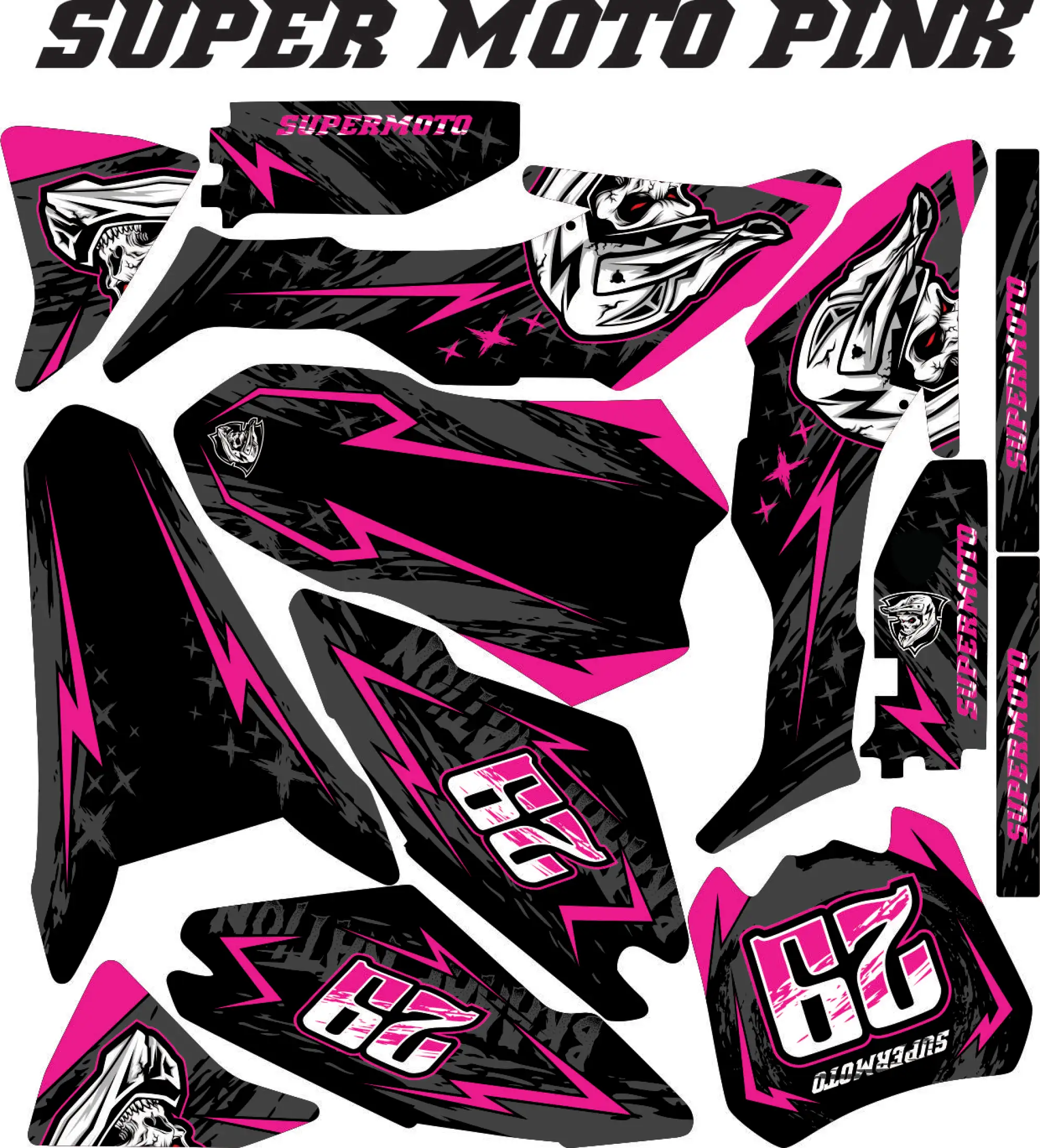 Decal Klx Bf Supermoto Pink Lazada Indonesia